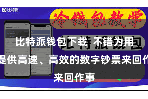 比特派钱包下载 不错为用户提供高速、高效的数字钞票来回作事