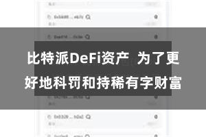 比特派DeFi资产 为了更好地科罚和持稀有字财富